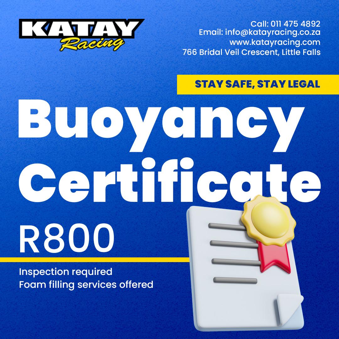 BUOYANCY CERTIFICATE Katay Racing Motorcycles and Watercrafts