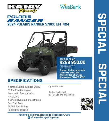 SPECIAL 2024 Polaris Ranger 570CC EFI 4x4