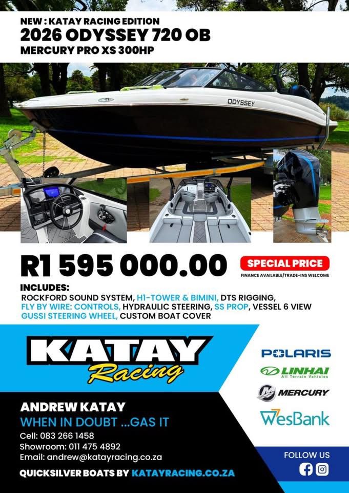 2026 Odyssey 720 Powered by Mercury 300hp V8 Pro XS KATAY Racing edition - Image 21